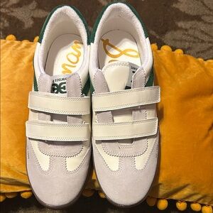 Sam Edelman Women’s “Talia” Cream and Green Sneakers